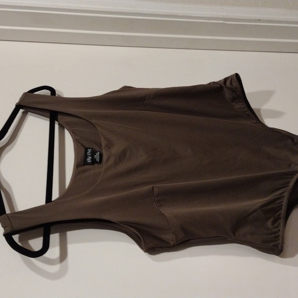 NWT City Chic Khaki Green Body Suit Essential Size S/16-Layering Casual Career - Picture 5 of 8